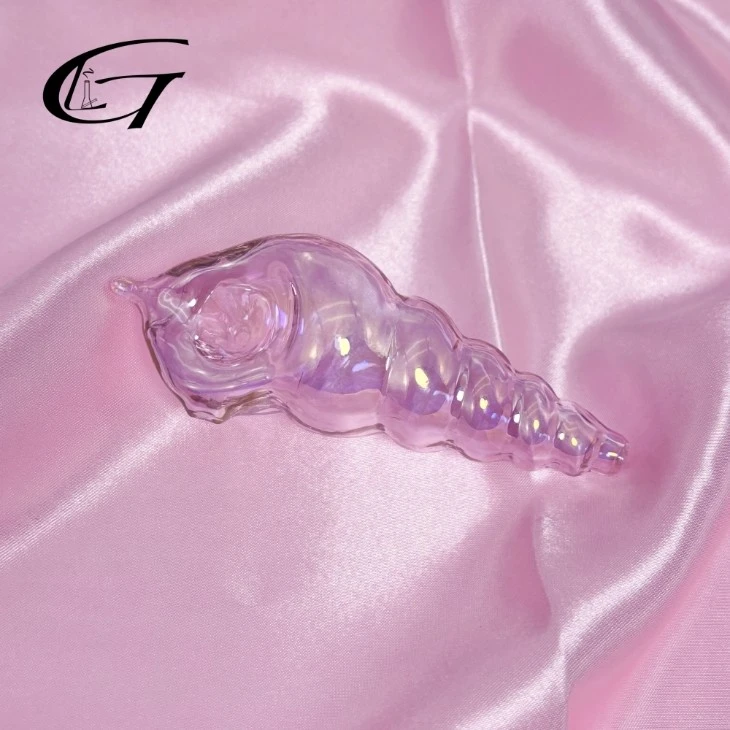 Electroplated pink conch tobacco hand pipe